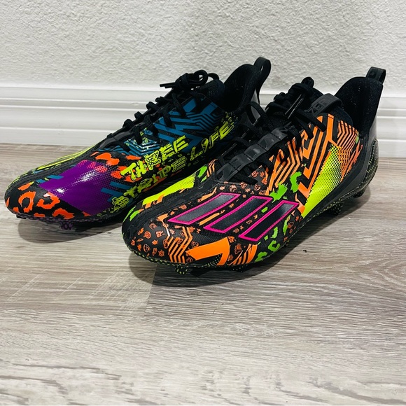 Adidas Adizero "Mismatch Black" Men's Football Cleats Size: 12 - Picture 4 of 10